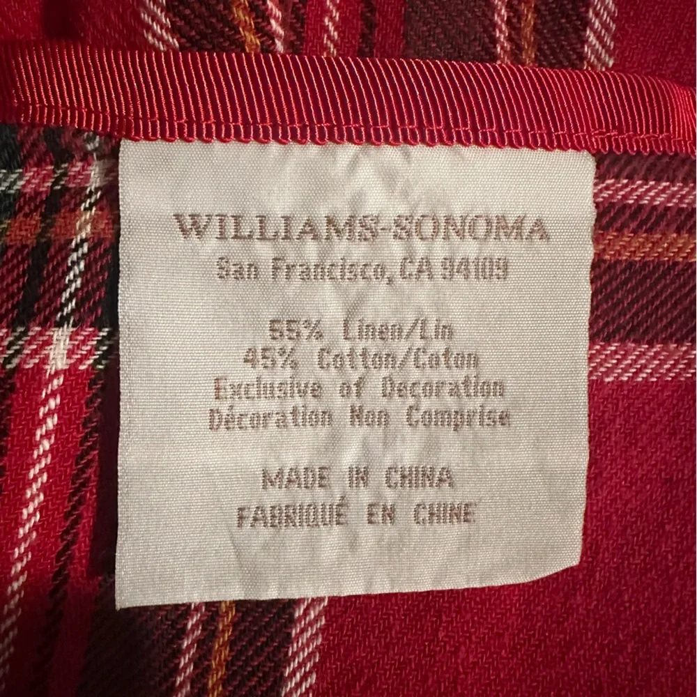 Williams Sonoma Red Stewart Tartan Plaid Table Runner